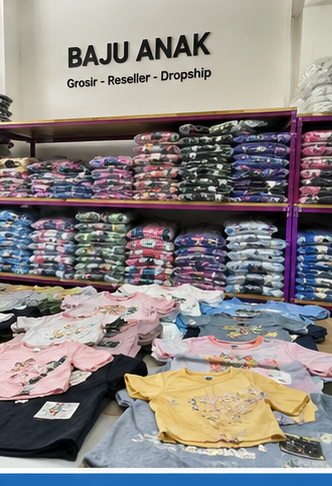 Display produk baju anak grosir untuk reseller dan dropship