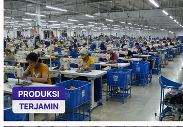 Produksi baju anak terjamin dengan kapasitas stok besar
